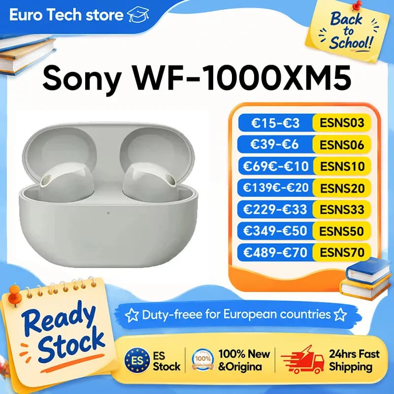 SONY WF-1000XM5 Earphones Wireless The Best Noise Canceling Earbuds Bluetooth Up to 24-Hour Battery Life Multipoint Connection