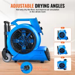 SucceBuy Floor Blower 1400 RPM 4000 CFM Air Mover for Drying and Cooling Carpet Dryer Fan with 3 Angles Timer 3-Speed Adjustment