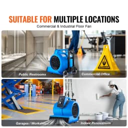 SucceBuy Floor Blower 1400 RPM 4000 CFM Air Mover for Drying and Cooling Carpet Dryer Fan with 3 Angles Timer 3-Speed Adjustment