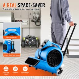 SucceBuy Floor Blower 1400 RPM 4000 CFM Air Mover for Drying and Cooling Carpet Dryer Fan with 3 Angles Timer 3-Speed Adjustment