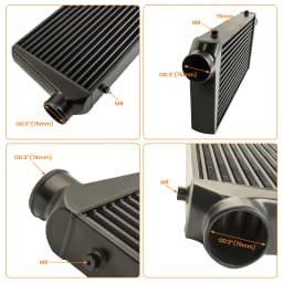 3.0" 600x300x76 Intercooler + Turbo Intercooler Piping Pipe Kits + Hose Kit Uni.