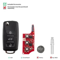 5PCS XHORSE XEB520EN Second Generation B5 Key with XT57 Super Chip 3 Buttons