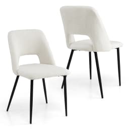 Set of 2 Dining Room chairs Padded Kitchen chairs with Backrest, armless upholstery chairs seat height 49cm modern chair for
