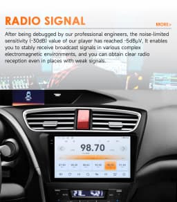 Hizpo Wireless CarPlay Android Auto Car Radio for Honda Civic 9 2012 - 2017 GPS Smart Systems Autoradio Octa Core 6115 GPS Navi