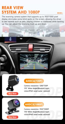 Hizpo Wireless CarPlay Android Auto Car Radio for Honda Civic 9 2012 - 2017 GPS Smart Systems Autoradio Octa Core 6115 GPS Navi
