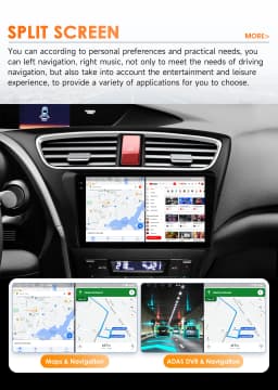 Hizpo Wireless CarPlay Android Auto Car Radio for Honda Civic 9 2012 - 2017 GPS Smart Systems Autoradio Octa Core 6115 GPS Navi