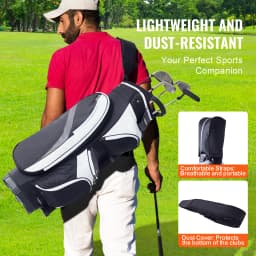 SucceBuy Golf Cart Bag 36” Multiple Pockets Premium Nylon Cart Bag Durable Golf Bags for Men Women Black Color-Block