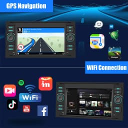 DAB For Ford Transit MK7 Fiesta Fusion Kuga C/S-Max Galaxy Android 13 2+64G Apple Carplay Android Auto Car Stereo GPS WIFI RDS