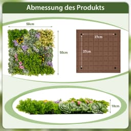 2x50 cm Artificial Hend plants Wall Panels With Diverse Art plants Simulated Lawn Wall Panels