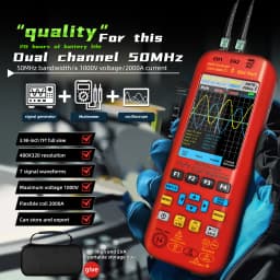 NEW Handheld Oscilloscope Multimeter DDS Generator 2 Channels, 50MHz Bandwidth 250MSa/s Sampling Rate 20000 Counts voltmeter