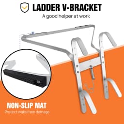 V-Shaped Ladder Stand Off, Alloy Aluminum for Downpipe, Non-slip Mat, for Universal Ladder, Incease Ladder Safety