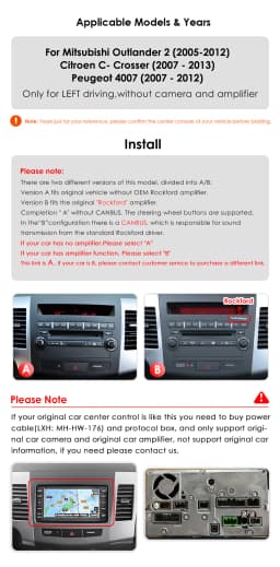 9" Hizpo 2Din Android Auto Car Radio for Citroen C-Crosser Peugeot 4007 Mitsubishi Outlander 2 2005 - 2011 Snapdragon 360° CAM