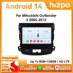9" Hizpo 2Din Android Auto Car Radio for Citroen C-Crosser Peugeot 4007 Mitsubishi Outlander 2 2005 - 2011 Snapdragon 360° CAM