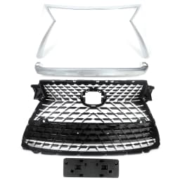 SAIQINGSP Front Upper Grille Chrome & Black Fit RX350 RX450 2016-2019 Car Accessories Tools