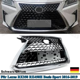 SAIQINGSP Front Upper Grille Chrome & Black Fit RX350 RX450 2016-2019 Car Accessories Tools