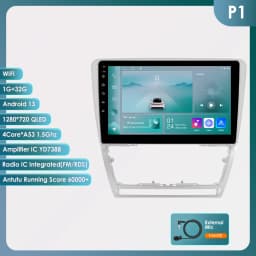 10.1" Hizpo 2Din Android13 Car Radio for Skoda Octavia 2 2008 - 2013 BT 4G CarPlay GPS Navigation RDS DSP SWC UI7862 Multimedia