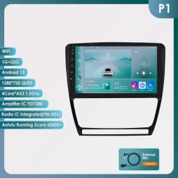 10.1" Hizpo 2Din Android13 Car Radio for Skoda Octavia 2 2008 - 2013 BT 4G CarPlay GPS Navigation RDS DSP SWC UI7862 Multimedia