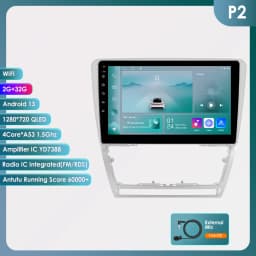 10.1" Hizpo 2Din Android13 Car Radio for Skoda Octavia 2 2008 - 2013 BT 4G CarPlay GPS Navigation RDS DSP SWC UI7862 Multimedia