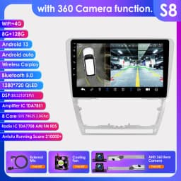 10.1" Hizpo 2Din Android13 Car Radio for Skoda Octavia 2 2008 - 2013 BT 4G CarPlay GPS Navigation RDS DSP SWC UI7862 Multimedia