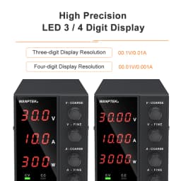 Wanptek Laboratory Power Supply 30V 10A 60V 5A 120V 3A Adjustable Digit Display Voltage Regulator Lab Bench DC Power Supply