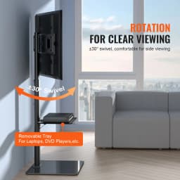 SucceBuy TV Stand Mount Swivel Tall TV Stand for 32-65/70 inch TV Height Adjustable Portable Floor TV Stand Max VESA 600 x 800mm