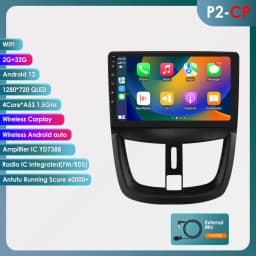 360Camera Android 13 Car Radio For PEUGEOT 207 207CC 2006-2015 Car Multimedia GPS 4G Carplay Intelligent Screen autoradio SWC