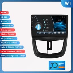 360Camera Android 13 Car Radio For PEUGEOT 207 207CC 2006-2015 Car Multimedia GPS 4G Carplay Intelligent Screen autoradio SWC
