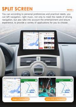 Hizpo Car Intelligent Systems Smart Radio for Renault Megane 2 2002-2009 GPS Wireless CarPlay Android Auto Autoradio 6115 8+128G