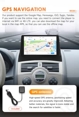 Hizpo Car Intelligent Systems Smart Radio for Renault Megane 2 2002-2009 GPS Wireless CarPlay Android Auto Autoradio 6115 8+128G