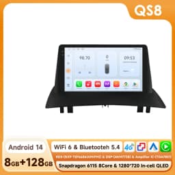 Hizpo Car Intelligent Systems Smart Radio for Renault Megane 2 2002-2009 GPS Wireless CarPlay Android Auto Autoradio 6115 8+128G