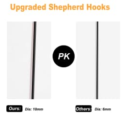 8PCS 90cm Metal 8 Heavy Duty Garden Shepherd Crook Hooks Lantern Stand Bird Feeder