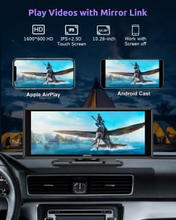 ESSGOO 10.2 Multimedia Video Player Wireless Carplay/Android Auto Car Stereo Radio IPS Touch Screen FM Transmitter USB