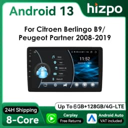 9" Hizpo Android13 Car Radio for Citroen Berlingo B9 Peugeot Partner 2008 - 2019 Auto Stereo RDS DSP GPS CarPlay UI8581 System