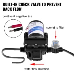 SucceBuy Fresh Water Pump 3 GPM with Pressure Switch 45PSI Detachable Strainer 12V Diaphragm Pump for RV Camper Marine Boat Lawn