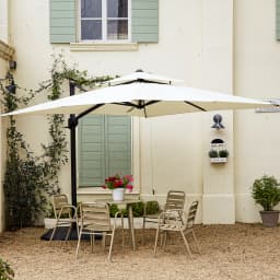 Aluminium Parasol 300 x 300 cm Large Garden Umbrella with Cover Crank Wind Protection Rotatable Tiltable Market Umbrella