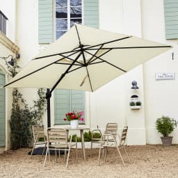 Aluminium Parasol 300 x 300 cm Large Garden Umbrella with Cover Crank Wind Protection Rotatable Tiltable Market Umbrella