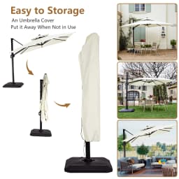 Aluminium Parasol 300 x 300 cm Large Garden Umbrella with Cover Crank Wind Protection Rotatable Tiltable Market Umbrella