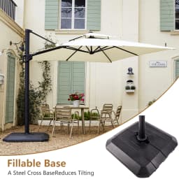 Aluminium Parasol 300 x 300 cm Large Garden Umbrella with Cover Crank Wind Protection Rotatable Tiltable Market Umbrella