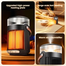 Infrared Auxiliary Heater, Halogen Heater, Infrared Heater, 2 Heat Settings for Operation in the Bedroom, Office, Living Room