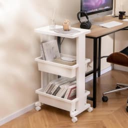 Storage trolley with castors for kitchen, bathroom, office, 45x30x81 cm