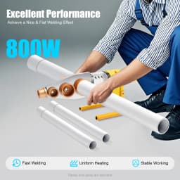 800W Corded Electric Pipe Welding Machine with 6 Mold Heads LED Display Screen for PPR, PPC, PE Materials