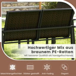 Polyrattan garden furniture set, 4-TLG. Terrace furniture, seating area, seating set for 4 people, garden set incl. 2 Chairs, bench