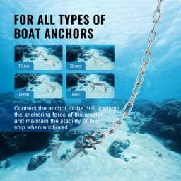 SucceBuy 20'x5/16" Boat Anchor Chain 3/8" Bow Shackles 7120LBS Chain Breaking Load Marine Grade Stainless Steel for Most Anchors
