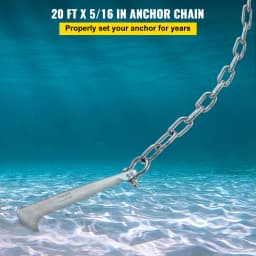 SucceBuy 20'x5/16" Boat Anchor Chain 3/8" Bow Shackles 7120LBS Chain Breaking Load Marine Grade Stainless Steel for Most Anchors