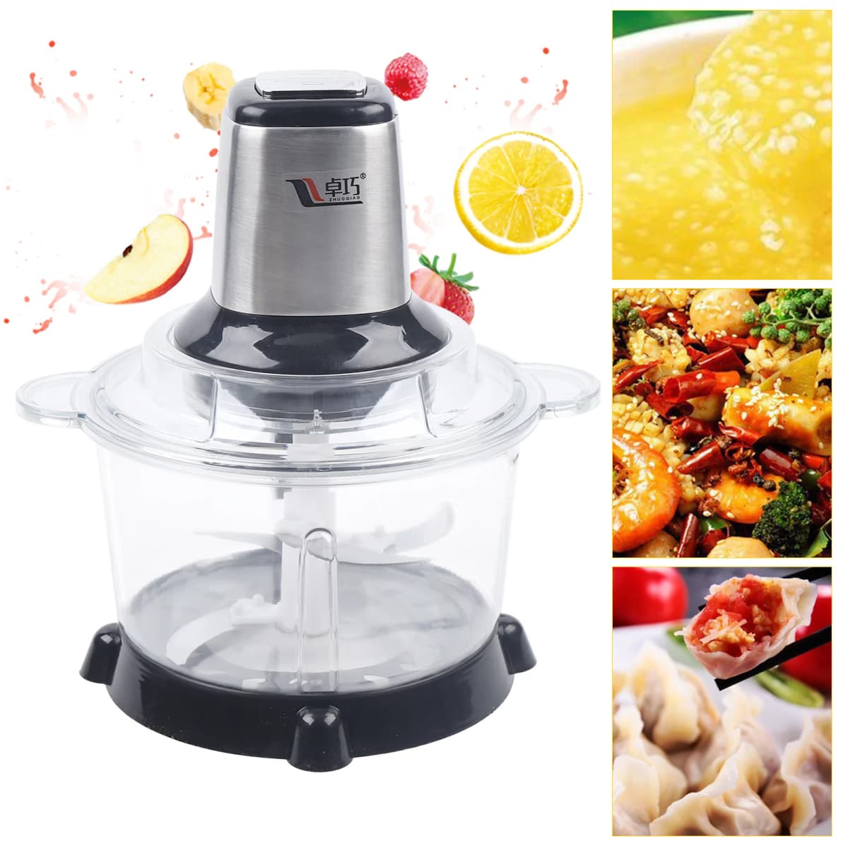 5L Electric Meat Grinder Mincer Mixer Food Chopper 220V 300W Electric Kitchen Chopper 4 Blades Cooking Machine 10000RPM