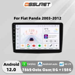 Android 13 Car radio for Fiat Panda 2003 2004 2005-2012 multimedia player 4G 8Core Autoradio GPS Stereo Carplay 2din Head Unit