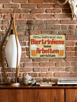 Putuo Decor 1pc German Metal Sign, Bitte Während Des Biertrinkens Keine Arbeiten Verrichten, Wall Art Decor for Home Bar Pub