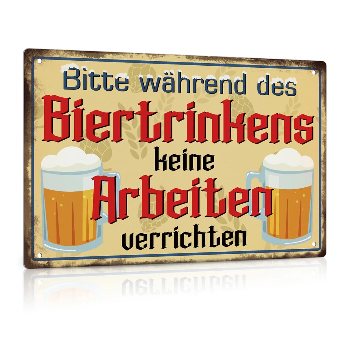 Putuo Decor 1pc German Metal Sign, Bitte Während Des Biertrinkens Keine Arbeiten Verrichten, Wall Art Decor for Home Bar Pub