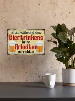 Putuo Decor 1pc German Metal Sign, Bitte Während Des Biertrinkens Keine Arbeiten Verrichten, Wall Art Decor for Home Bar Pub