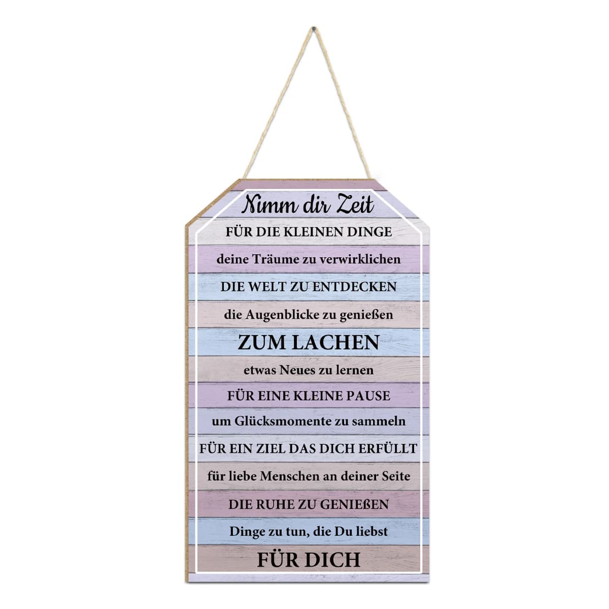 Putuo Decor German Inspirational Quotes Wooden Hanging Sign, Wall Art Decoration for Home Farmhouse Cafe Coffee Shop